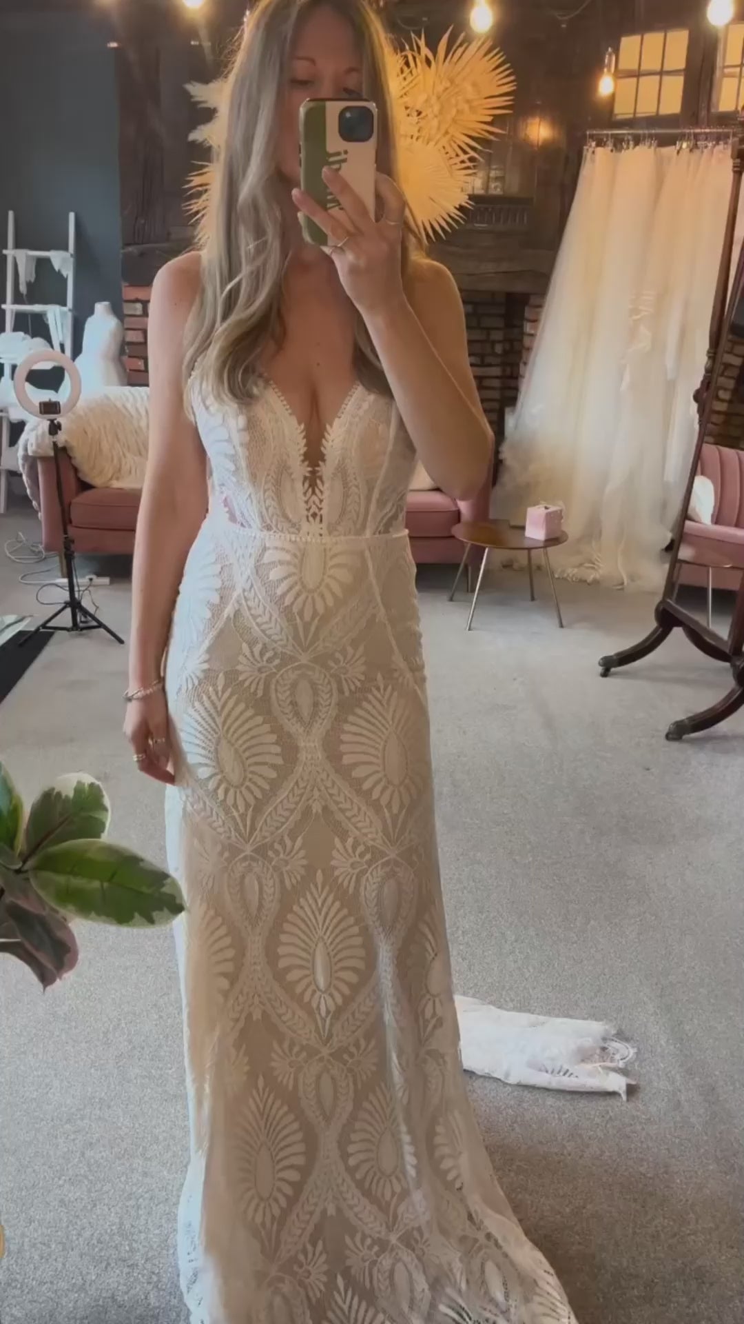 Beach Spaghetti Straps Wedding Dress Boho Mermaid Bridal Gown Video